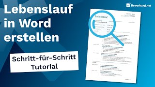 Lebenslauf in Word erstellen  Schritt für Schritt Anleitung [upl. by Milissa722]