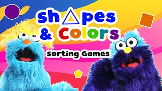 Easy Color amp Shape Sorting Game Bings and Potts Puppet Show for Kids [upl. by Teodoro197]