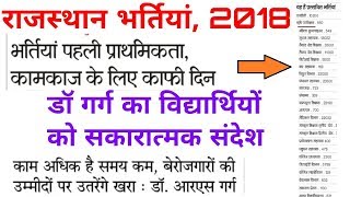 Rajasthan upcoming recruitment 2018  rpsc new chairman Dr garg positive message to all students [upl. by Emmeram]