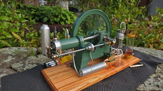 Side Shaft Horizontal Mill Gas Engine Model from Stirlingkit  Vintage style 4 Cycle w Overhead Cam [upl. by Ynafets822]