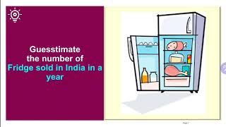 Guesstimate 2  Number of Fridge Refrigerator sold in India in a year [upl. by Ferree]