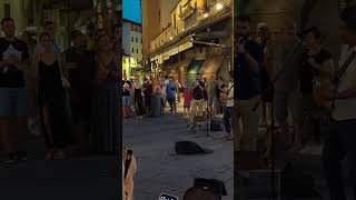 佛罗伦萨老桥上，和陌生人享受夏夜。italy florence holiday evening streetmusic [upl. by Stanley]