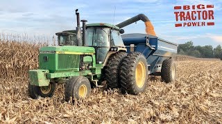 2wd John Deere 4955 on Grain Cart Duty with a Kinze 640 [upl. by Cesya603]