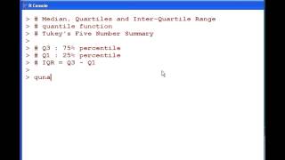 R Tutorial  Median Quartiles and IQR [upl. by Phelps]