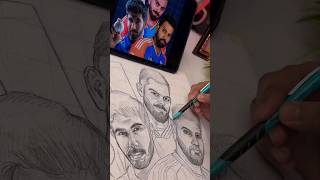 how to draw sketch cricket team India Virat Kohli Rohit Sharma jaspreet bumhrahdrawing yt [upl. by Amadus106]