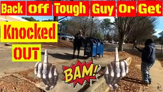 🔵Back off tough guy or youll get knocked the fk out 1st Amendment Audit🔵🔴 [upl. by Althea209]