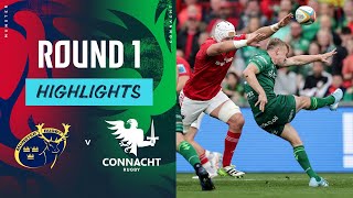 Munster v Connacht  Highlights  Round 1  URC 202425 [upl. by Jessabell]