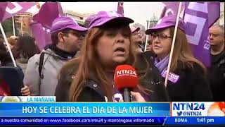 “Hay que dar visibilidad a lo que exigimos” asistente a primera huelga feminista de España [upl. by Czarra]