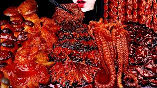 ASMR BLACK BEAN NOODLES SPICY SEAFOOD SPICY ENOKI MUSHROOM 불닭 팽이버섯 먹방 OCTOPUS 짜장 라면 먹방MUKBANG [upl. by Koralle]