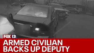 Deputy makes splitsecond decision when armed civilian attempts to help during traffic stop [upl. by Ahsie558]