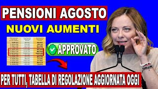 UFFICIALE PENSIONI 👉NUOVI AUMENTI CONFERMATI PER TUTTI  VEDI TABELLA PER OGNI FASCIA💰 [upl. by Tildie]