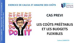 Exercice calcul de coûts  Coûts préétablis  CAS PREVI [upl. by Orman]