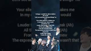 Louder than bombs lyrics  BTS💜 Subscribe bts btsarmy song ytshorts shorts trending kpop [upl. by Rockwood]