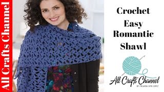 How to crochet romantic lacy shawl  easybeginner level  shawl en crochet [upl. by Sitoel]