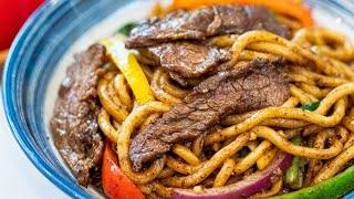 BETTER THAN TAKEOUT  Stir Fry Beef Udon Noodles [upl. by Ahseia502]