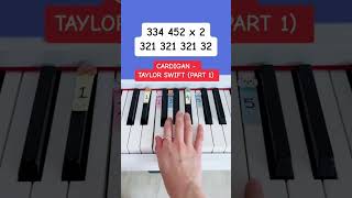 Cardigan  Taylor Swift Piano Tutorial cardigantaylorswift easypianotutorial pianoshorts [upl. by Hnad]