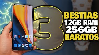 3 TELÉFONOS ALTA GAMA con 12GB RAM Y 256GB ¡LOS MAS BARATOS 🏆 [upl. by Nnayt]