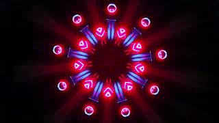 4K Animation VJ Loop Circular pattern of blue and red lights Kaleidoscope VJ loop [upl. by Wyck]