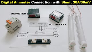 Digital DC AMMETER amp VOLTMETER Connection With 30A60mV Shunt TheElectricalGuy [upl. by Lleynad]