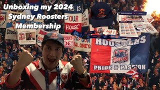 Unboxing my 2024 Sydney Roosters Membership [upl. by Ayvid]