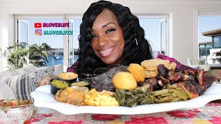 SmoQ BBQ amp Soul food Mukbang [upl. by Kessel365]