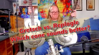 Which Resonator Cone Sounds Better Gretsch G9201 Honey Dipper stock Cone or Replogle Resos Cone [upl. by Ellimaj]