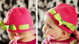 How to make a Fleece Hat with Ribbon [upl. by Ttirrem]