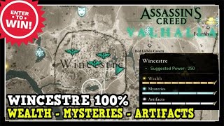 Assassins Creed Valhalla Wincestre All Collectibles Wealth Mysteries Artifacts [upl. by Naujek413]