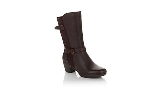 PureSole quotRadisonquot Leather Stretch Mid Shaft Boot [upl. by Ahsenek501]