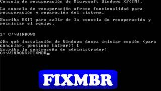 Reparar windows xp sin Formatear  FIXMBR  FIXBOOT [upl. by Ahsekal]