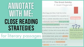 Annotate With Me Close Reading Strategies for Literary Passages [upl. by Ferrand579]