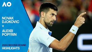 Novak Djokovic v Alexei Popyrin Highlights  Australian Open 2024 Second Round [upl. by Jonis69]