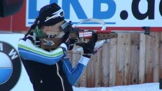 Atleta brasileira Jaqueline Mourão no Mundial de Biathlon de Inverno na Alemanha  2012 [upl. by Sahc]