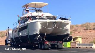 MarineMax Transports Aquila 44 Power Catamaran to Lake Mead Nevada [upl. by Yecats]