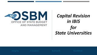 Capital Budget Revisions in IBIS for State Universities [upl. by Gavrielle588]