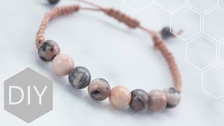 DIY sieraden maken met Kralenhoekje  Macramé armband met natuursteen [upl. by Keen]