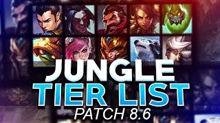 Tarzaned  JUNGLE TIER LIST  PATCH 86  BEST JUNGLERS FOR SOLO QUEUE [upl. by Remo478]