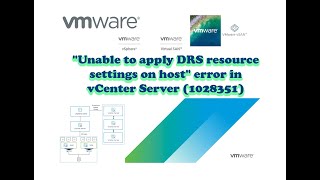 quotUnable to apply DRS resource settings on hostquot error in vCenter Server 1028351 [upl. by Aihsit]