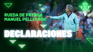 Rueda de prensa de Manuel Pellegrini tras el RealBetisRealSociedad ⚽💚  Real BETIS Balompié [upl. by Sharlene308]