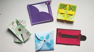 How to make cards for scrapbook  5 different Cards Ideas DIY Scrapbook Tutorial  scrapbook [upl. by Lorn]