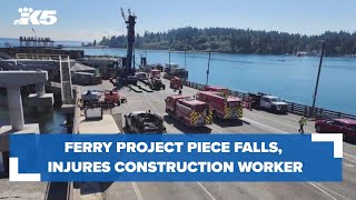 Bainbridge Island ferry project collapse seriously injures construction worker [upl. by Teyut]