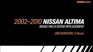 Replacing Brakes amp Rotors on a Nissan Altima  20022010  Make Model Series [upl. by Moyra88]