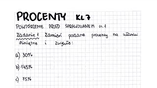 Procenty  klasa 7  GWO  Matematyka z plusem  sprawdzian  pdf w opisie [upl. by Lodmilla]