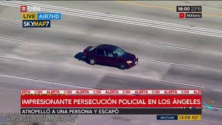 Impresionante persecución policial en Los Ángeles [upl. by Ardnuahsal]