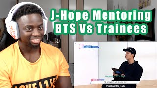 J Hope Mentoring BTS Vs Trainees REACTION [upl. by Nari]