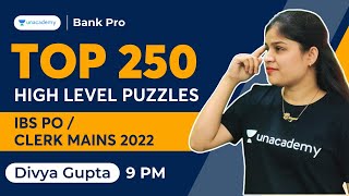 Day 64 Top 250 High Level Puzzles l SBI IBPS PO amp Clerk Mains l Reasoning by Divya Gupta  Bank pro [upl. by Eillah]