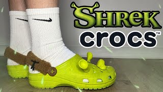 COLLAB OF THE YEAR Dreamworks Shrek Crocs Classic Clog Review Sizing amp On Feet [upl. by Radu806]