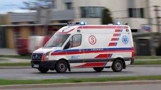 MEGA HORN Ambulans S Agamed Trans alarmowo Modlińską w Warszawie 18042015 [upl. by Ilhsa]