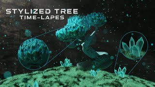 Stylized Magical Tree Timelapse using blender 3D modelling Rendering [upl. by Parsaye]