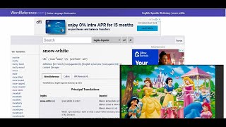 5222024  Disney Princesses👑👸 English to Spanish on WordReferencecom 3 minimum [upl. by Scrivings]